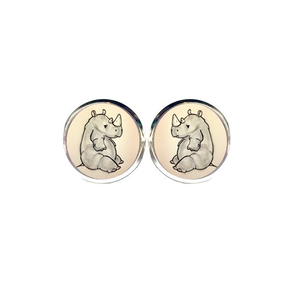 Country Mermaids Jewelry - Baby Rhino Earrings - Rhinoceros